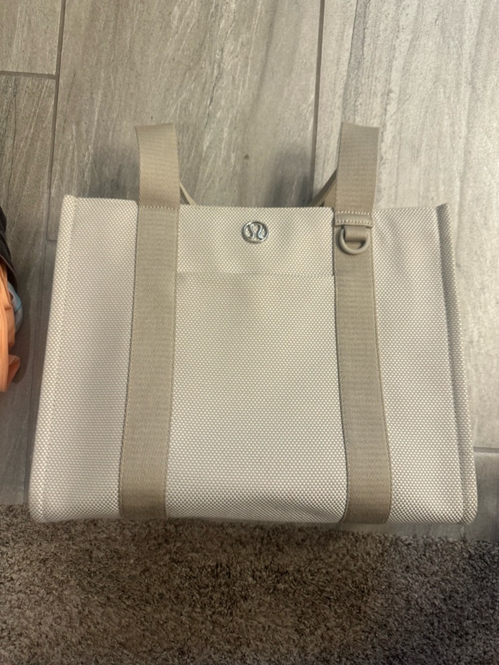 lululemon athletica Beige Canvas Duffel Tote
